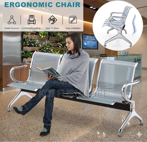 Office Benches; Three Seaters Metallic Office Reception Bench - thumbnail 4
