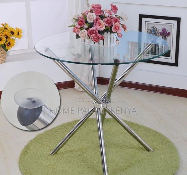 Dining Table: Space Saving Chrome Stainless Steel Silver Legs Table - thumbnail 2