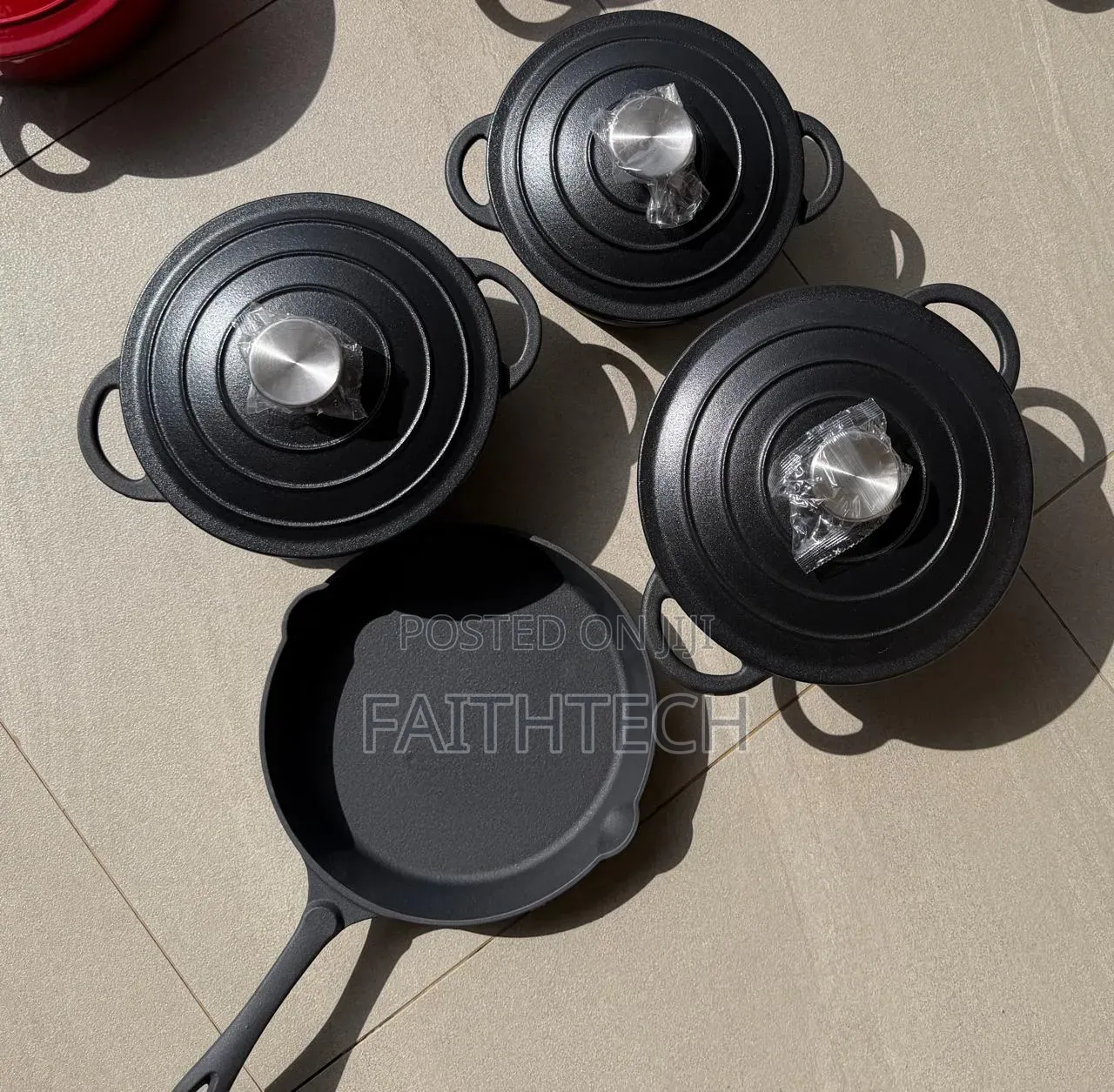 7pcs Raw Cast Iron Cookware Good Quality