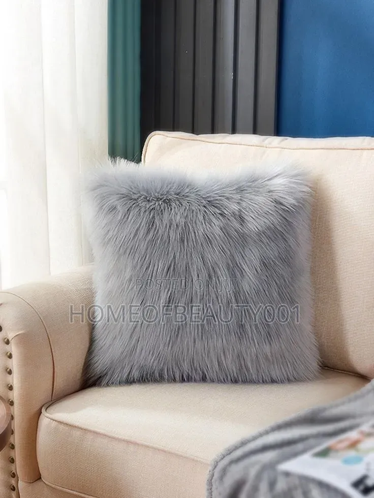 Soft Thick Faux Wool Cushion Cover.