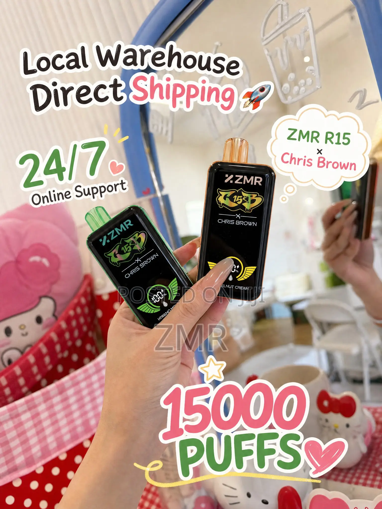 ZMR 15000puffs Full Screen Display Rechargeable Disposable Vape