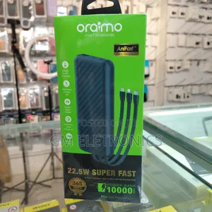 Oraimo 10000mah 22.5w Power Bank-Type-C, Lightening Micro Usb Cables