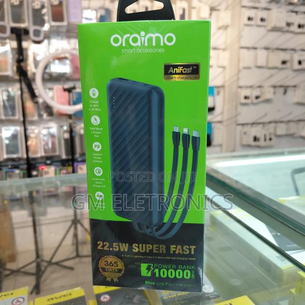 Oraimo 10000mah 22.5w Power Bank-Type-C, Lightening Micro Usb Cables - thumbnail 2