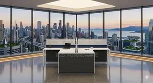 Office Workstation; Four Persons Office Partitioned Workstation Desk