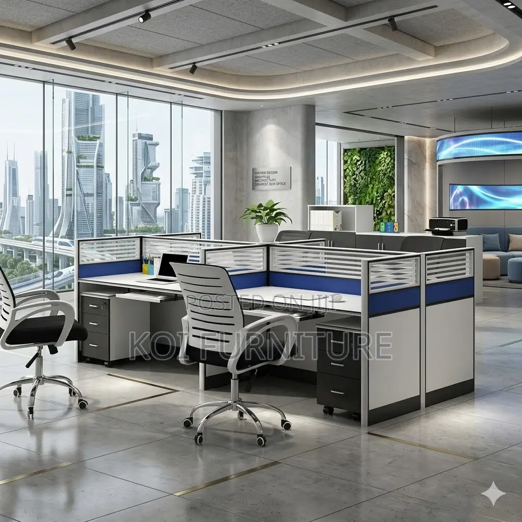 Office Workstation; Four Persons Office Partitioned Workstation Desk