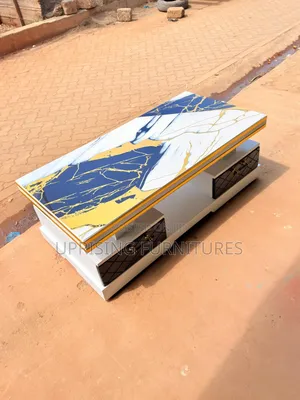 Coffee Table White Black Drawers Marble Top Gold Black