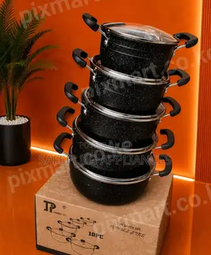 Jp Heavy Duty 10pcs Non-Stick Cooking Pot Set