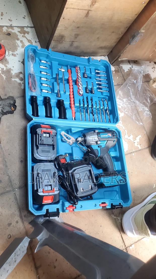 Cordless Impact Wrench Electric Drill Toolset With 2 Batteries - thumbnail 2