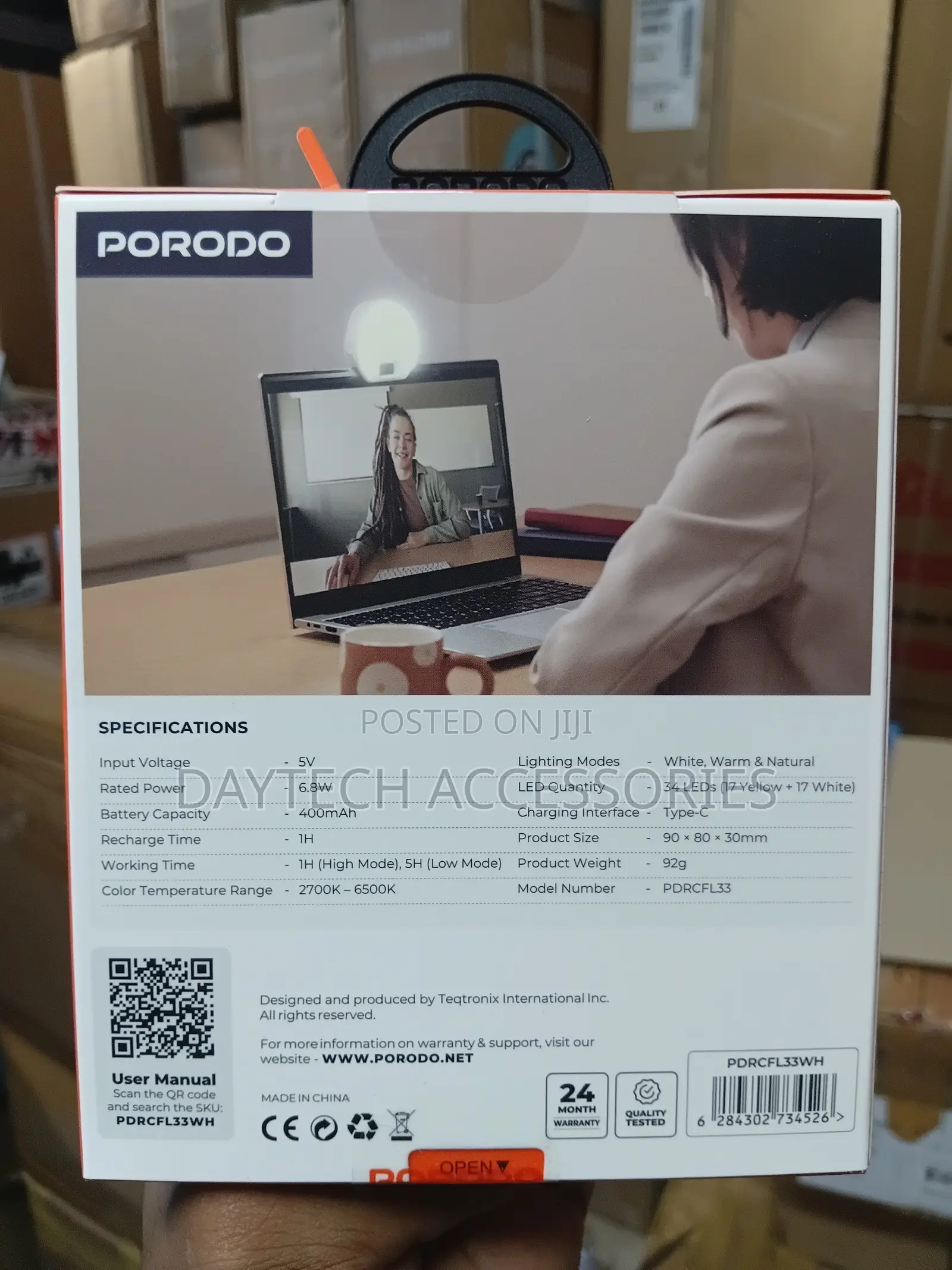 Porodo Glowring Portable Fill Light - White