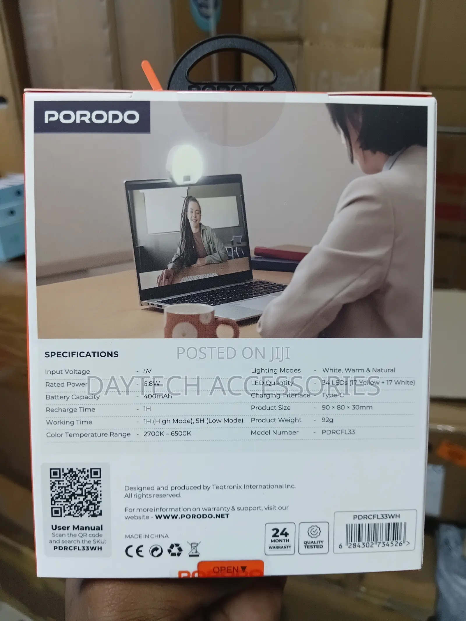 Porodo Glowring Portable Fill Light - White