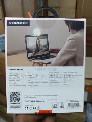 Porodo Glowring Portable Fill Light - White