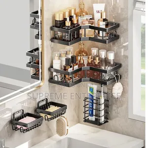 *Multipurpose 5pcs Set Rectangular and Corner Shower Caddy Shelf