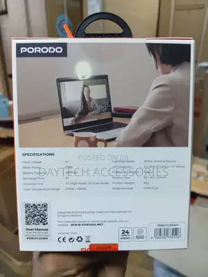 Porodo Glowring Clip on Fill Light Portable Led Ring Light.