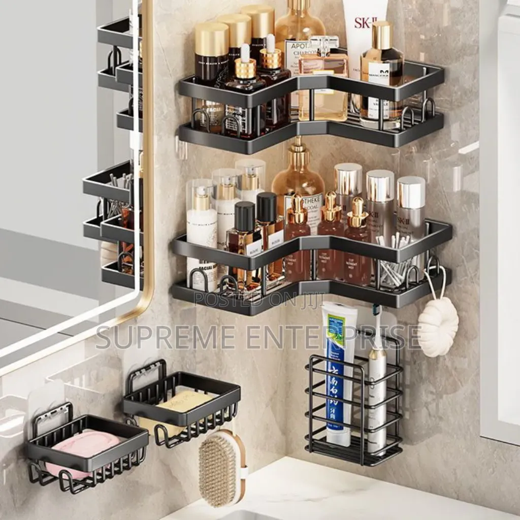 Multipurpose 5pcs 5in1 Bathroom Shelfs Wall Organizer