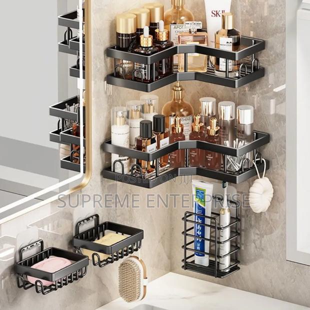 Multipurpose 5pcs 5in1 Bathroom Shelfs Wall Organizer