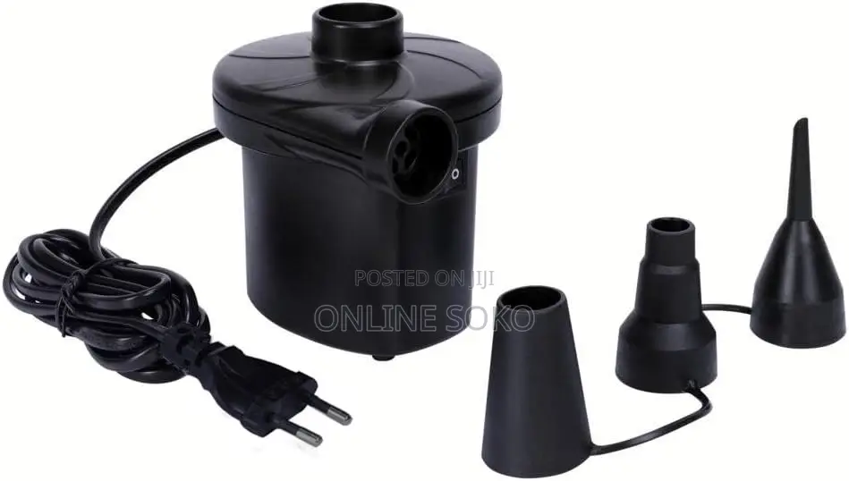 Portable Electric Air Pump Ac With 3 Nozzles Quick Inflate Pump