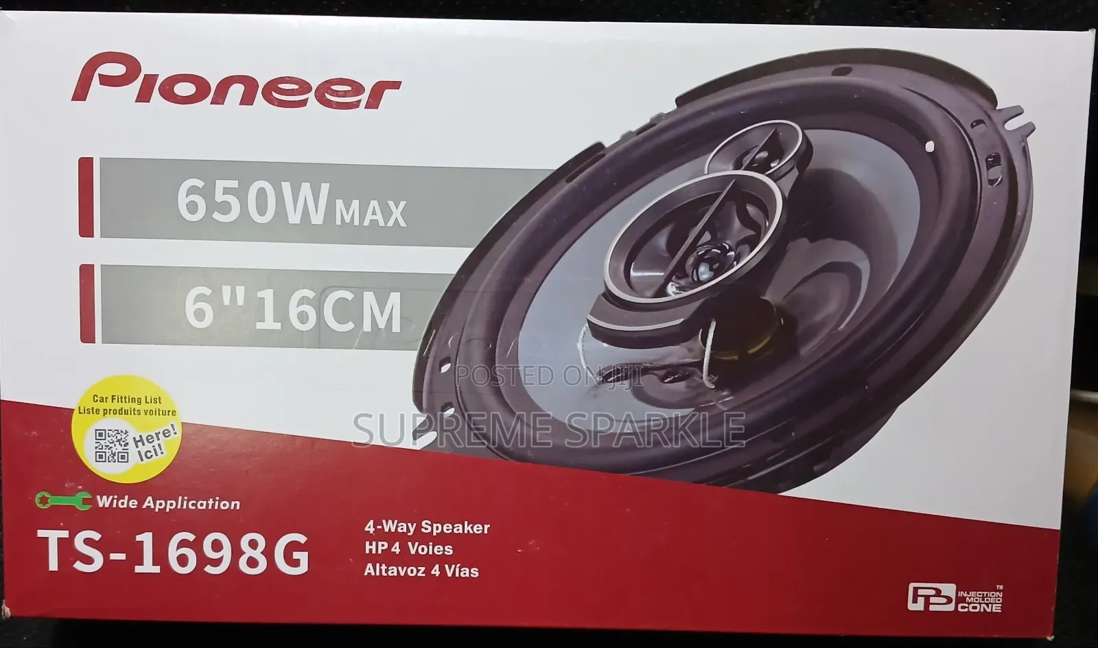 Pioneer Ts-1698g 4-Way Car Speaker 650w.