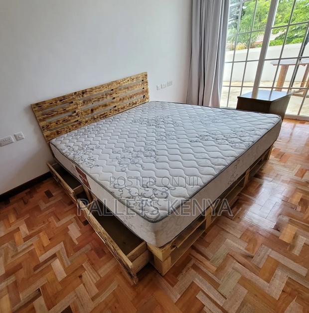 6×6 Bed Frame With Drawers – Modern Wooden Pallet Double Bed - thumbnail 2