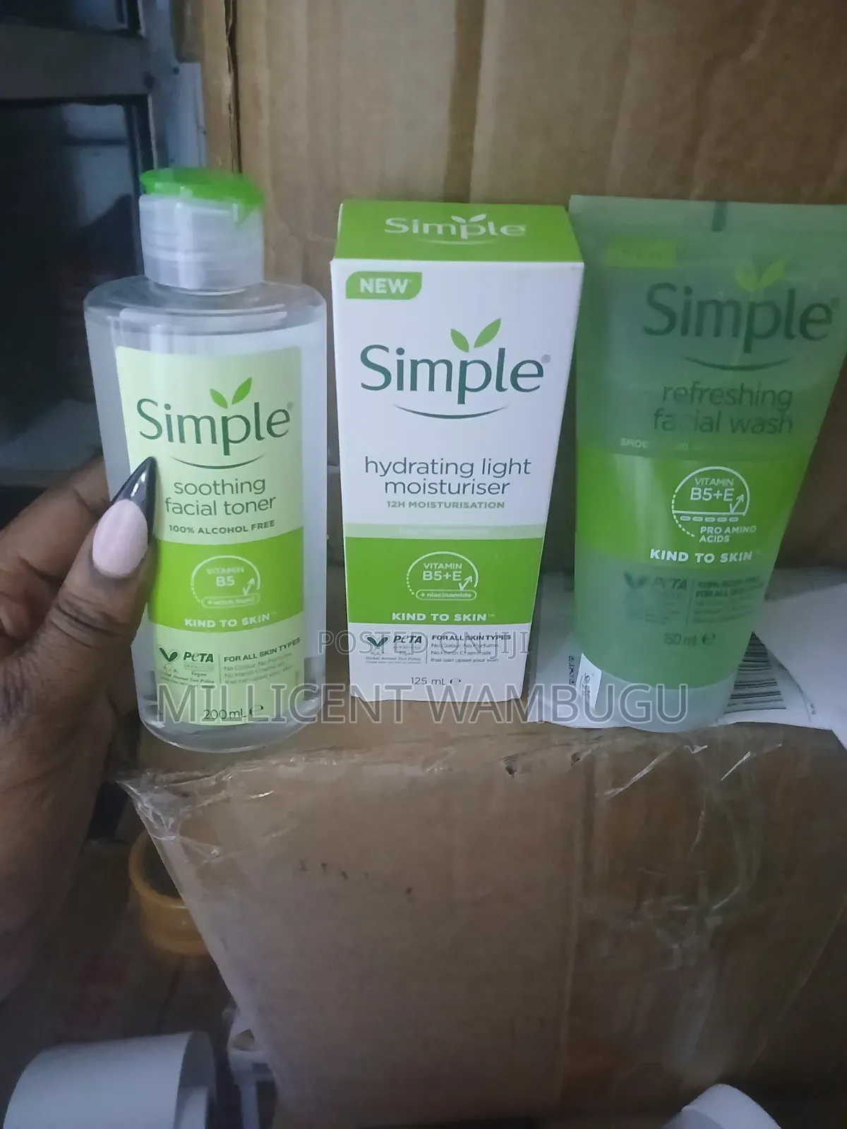 Simple Kind to Skin Skin Care Set(Refreshing Wash,Toner,Moisturizer)