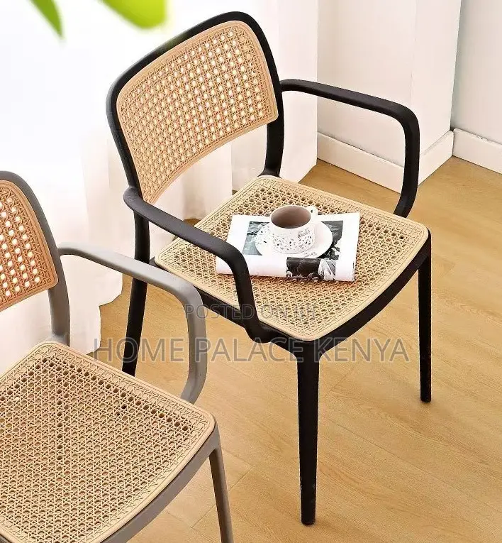 Plastic Chair: Multi Coloured Rattan Plastic Chair