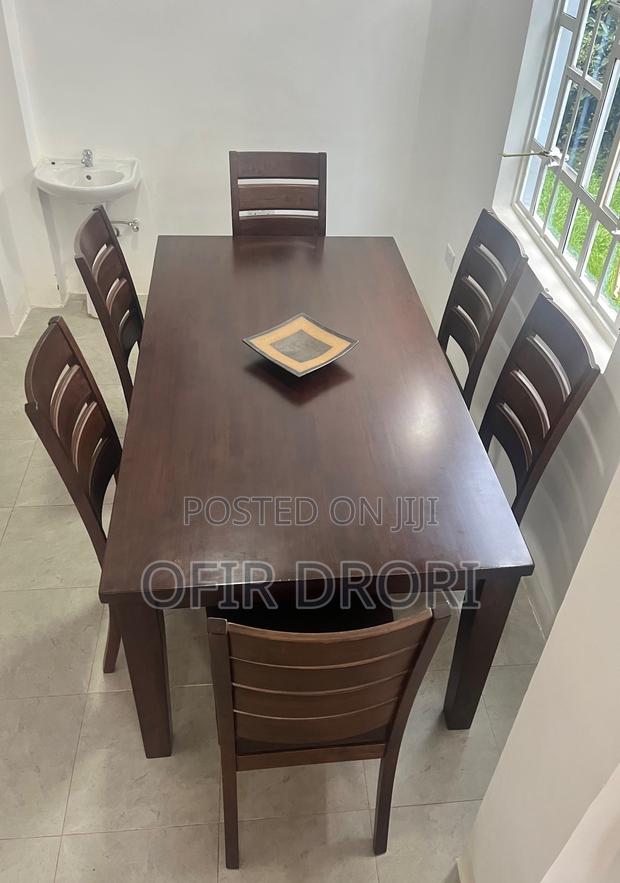 High Quality Dining Table Set, 6 Padded Chairs - main view