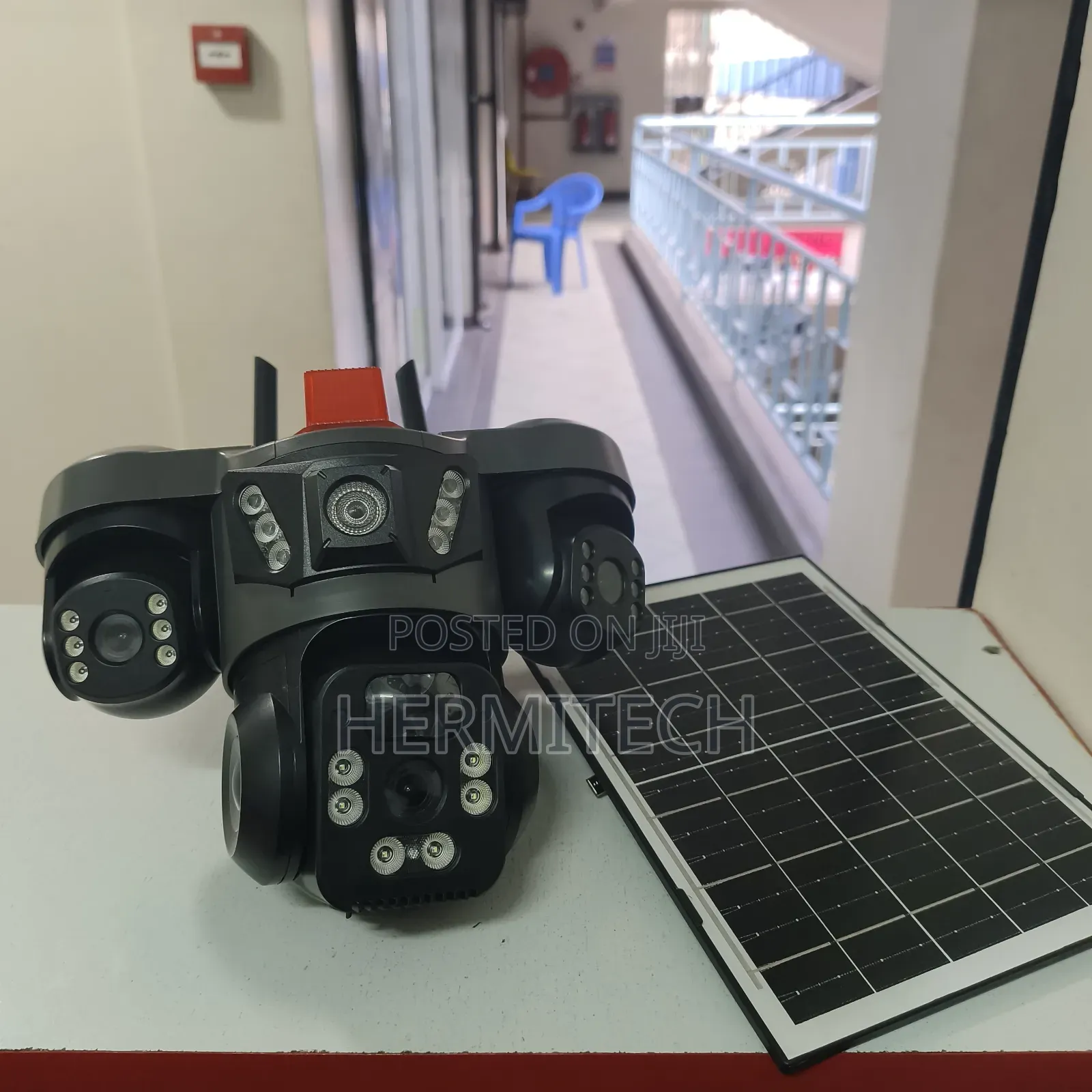 Solar Ptz Outdoor Cctv 4g Alarm Siren Motion Detection 3 Lenses