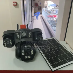 Solar Ptz Outdoor Cctv 4g Alarm Siren Motion Detection 3 Lenses