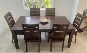 High Quality Dining Table Set, 6 Padded Chairs