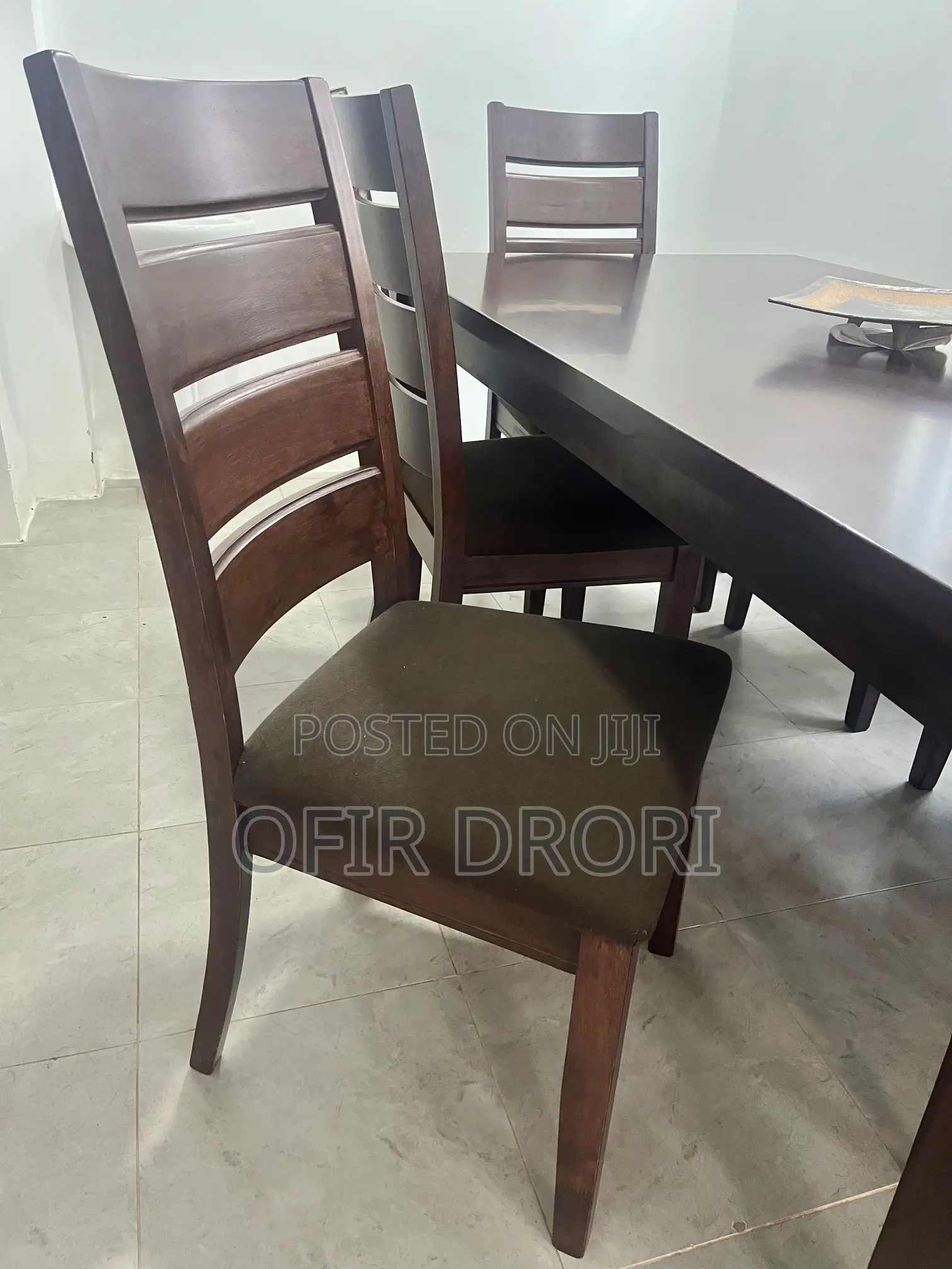 High Quality Dining Table Set, 6 Padded Chairs