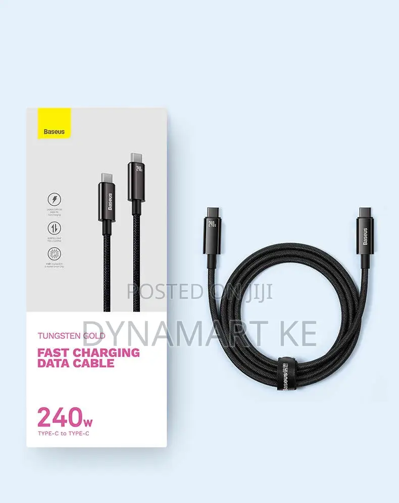 Baseus Usb-C Fast Charging Cable 240w 2m Pd3.1 E-Marker Chip 480mbps