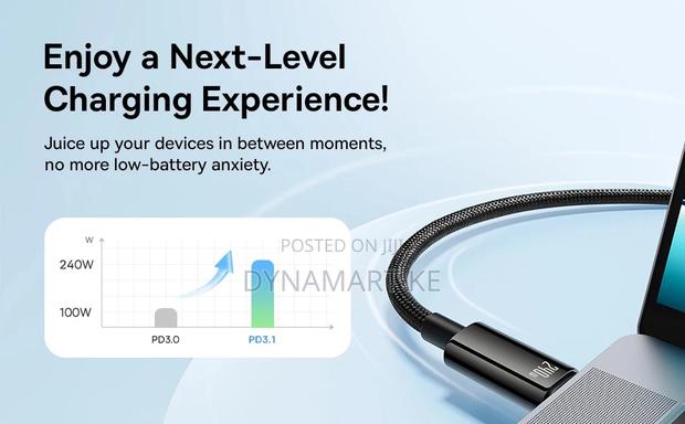 Baseus Usb-C Fast Charging Cable 240w 2m Pd3.1 E-Marker Chip 480mbps - thumbnail 7