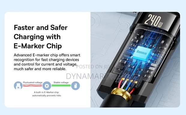 Baseus Usb-C Fast Charging Cable 240w 2m Pd3.1 E-Marker Chip 480mbps - thumbnail 8