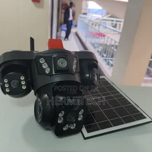 3 Lens Alarm Siren Tracking Motion Detection 4g Solar CCTV Cameras
