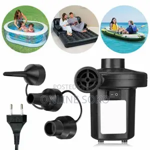Portable Electric Air Pump Ac With 3 Nozzles Quick Inflate Pump