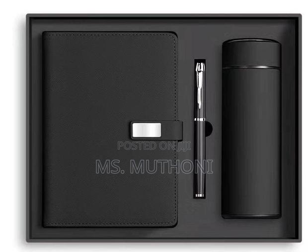 Black Flask , Notebook Pen Gift Set - thumbnail 2