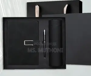 Black Flask , Notebook Pen Gift Set
