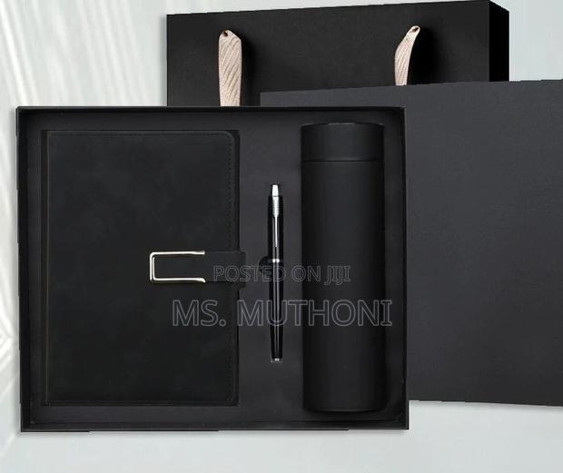 Black Flask , Notebook Pen Gift Set - main view
