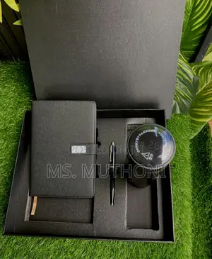 Black Flask , Notebook Pen Gift Set