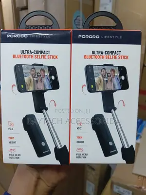 Porodo Compact Bluetooth Selfie Stick Portable Extendable Monopod.