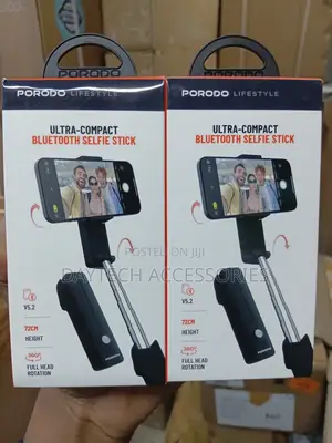 Porodo Compact Bluetooth Selfie Stick Portable Extendable Monopod.
