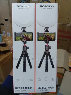 This Porodo Flexible Tripod Bendable Legs 360-Degree Panoramic Head.