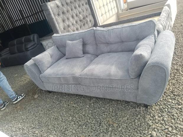 3 Seater Sofa Gray With Cushions