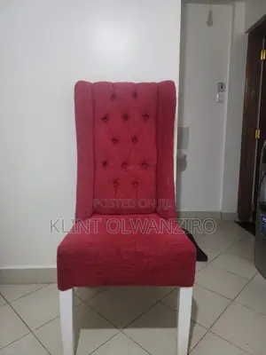 Red Tufted Wingback Chair High-Back Rustic Study Desk Set