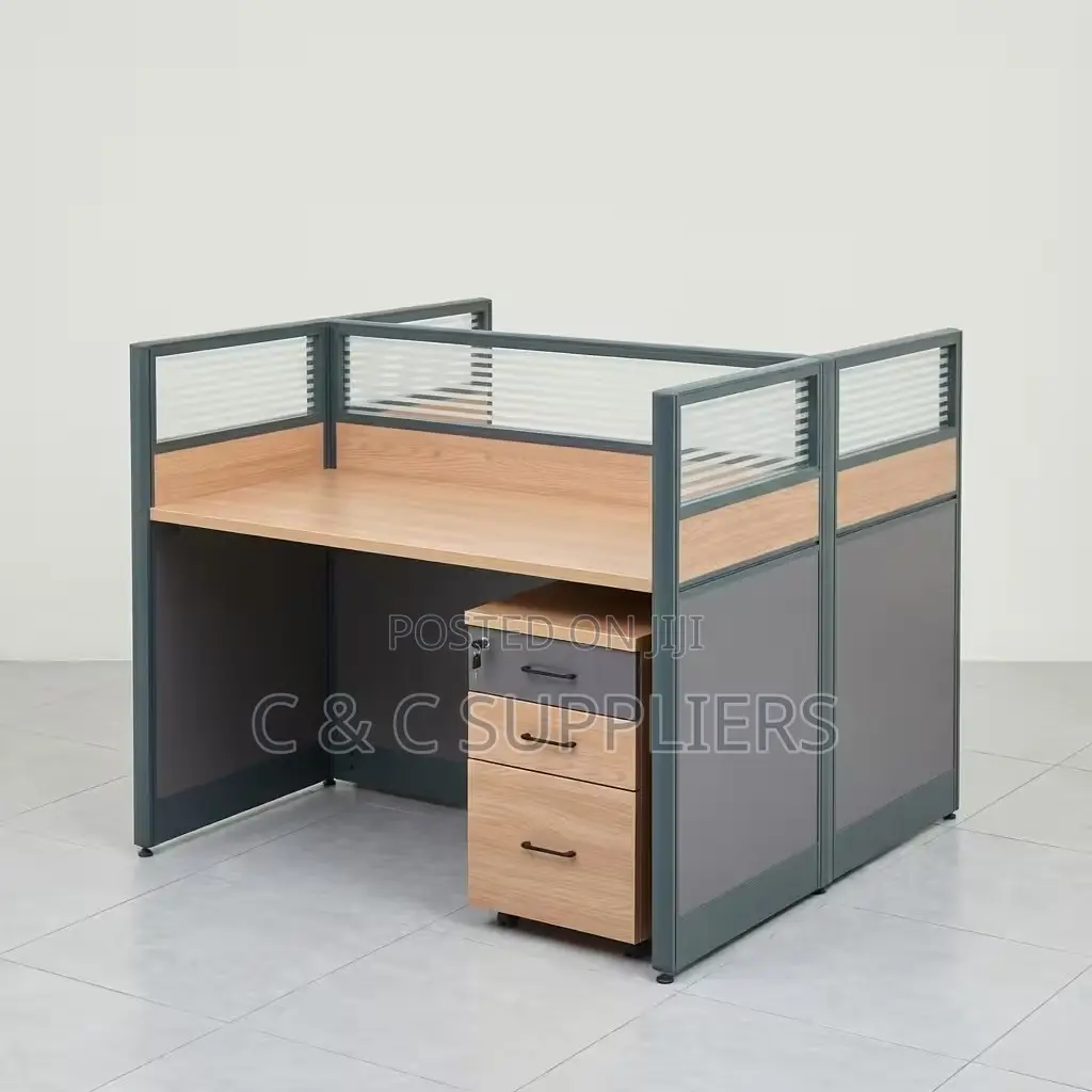 2-way Brown Office Workstation.