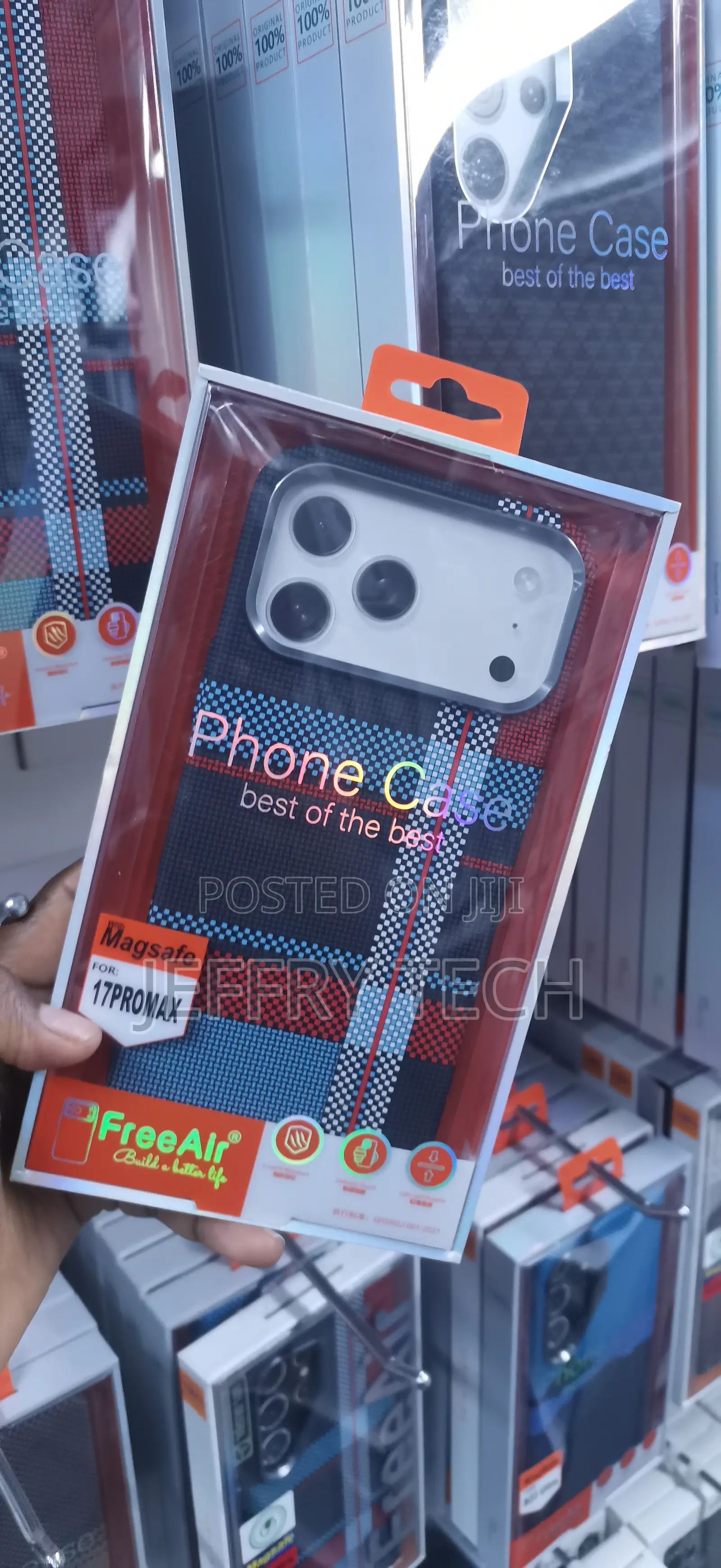 iPhone 17 Pro Max,Freeair Tribal Plaid Carbon Fiber Protective Case