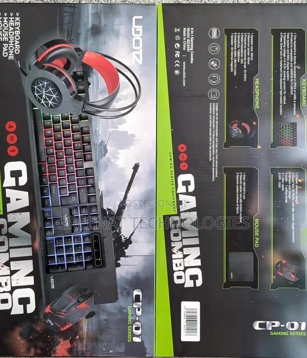 Udonz Cp-01 4-in-1 Gaming Combo Keyboard, Gaming Headset, Mouse, Pad