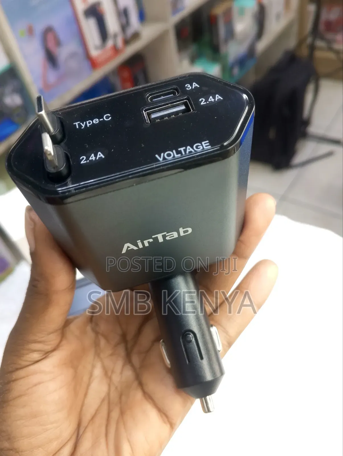 Airtab Car Charger With Type C and Lightning Cable 66w