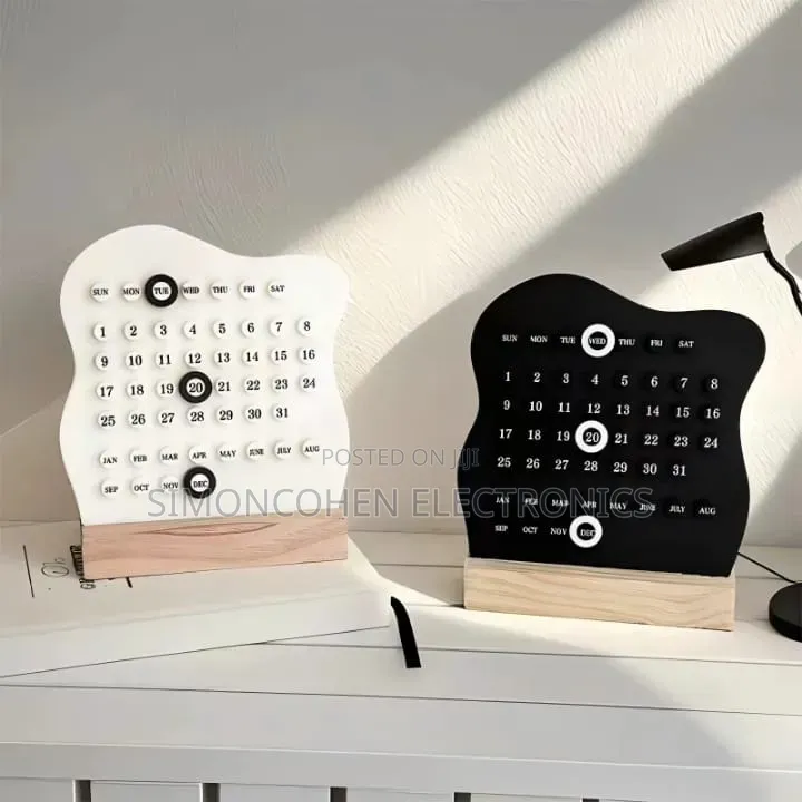 New Desktop Calendar Acrylic Abs Calendar With Wooden Base