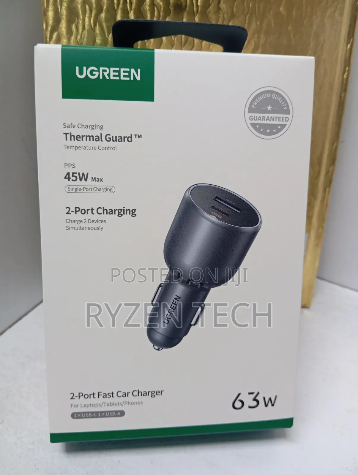 Ugreen 63w 2-Port Fast Car Charger (Ug-35023 / Ec701)