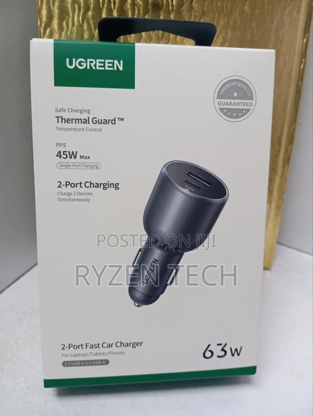 Ugreen 63w 2-Port Fast Car Charger (Ug-35023 / Ec701)